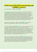 HASS   Bundled Exam Questions and CORRECT Answers