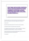 WGU D251 ADVANCED AUDITING FINAL EXAM QUESTIONS WITH CORRECT ANSWERS LATEST UPDATED 2024&sol;2025 &lpar;SOLVED&comma; GUARANTEED A&plus;&rpar;