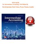 TEST BANK For Intermediate Accounting&comma; 11th Edition By David Spiceland&comma; Mark Nelson&comma; Wayne Thomas and Jennifer