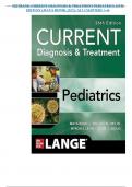 TESTBANK-CURRENT DIAGNOSIS & TREATMENT PEDIATRICS 26TH EDITION &lpar;MAYA BUNIK&comma;2022&rpar;&sol;ALL CHAPTERS 1-46