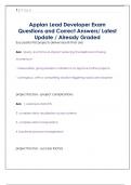 Appian Lead Developer Exam Questions and Correct Answers&sol; Latest  Update &sol; Already Graded