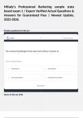 Milady's Professional Barbering sample state board exam 1 &sol; Expert Verified Actual Questions & Answers for Guaranteed Pass &vert; Newest Update&comma; 2025-2026&period; 