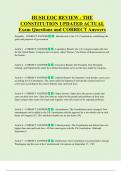 HUSH EOC REVIEW - THE  CONSTITUTION UPDATED ACTUAL  Exam Questions and CORRECT Answers