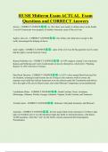 HUSH Midterm Exam ACTUAL Exam  Questions and CORRECT Answers