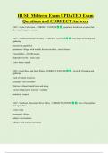 HUSH Midterm Exam UPDATED Exam  Questions and CORRECT Answers