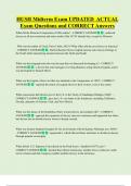 HUSH Midterm Exam UPDATED ACTUAL  Exam Questions and CORRECT Answers