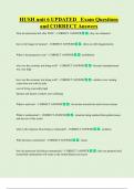 HUSH unit 6 UPDATED Exam Questions  and CORRECT Answers