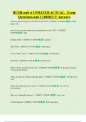 HUSH unit 6 UPDATED ACTUAL Exam  Questions and CORRECT Answers