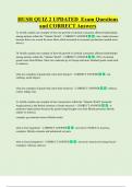 HUSH QUIZ 2 UPDATED Exam Questions  and CORRECT Answers