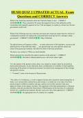 HUSH QUIZ 2 UPDATED ACTUAL Exam  Questions and CORRECT Answers
