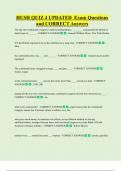 HUSH QUIZ 4 UPDATED Exam Questions  and CORRECT Answers