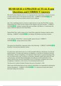 HUSH QUIZ 4 UPDATED ACTUAL Exam  Questions and CORRECT Answers
