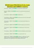 HUSH Exam UPDATED ACTUAL Exam  Questions and CORRECT Answers
