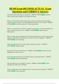 HUSH Exam REVISED ACTUAL Exam  Questions and CORRECT Answers