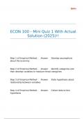 ECON 100 - Mini Quiz 1 With Actual Solution &lpar;2025&rpar;&excl;&excl;