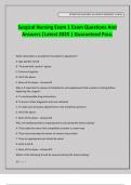 Surgical Nursing Exam 1 Exam Questions And Answers &vert;Latest 2025 &vert; Guaranteed Pass&period;