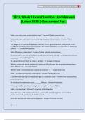 TLETA Week 1 Exam Questions And Answers &vert;Latest 2025 &vert; Guaranteed Pass&period;