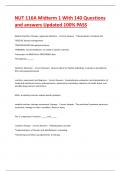 NUT 116A Midterm 1 With 140 Questions and answers Updated 100&percnt; PASS