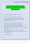 Musculoskeletal USMLE Step 2 Exam Questions And Answers &vert;Latest 2025 &vert; Guaranteed Pass&period;