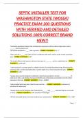 SEPTIC INSTALLER TEST FOR WASHINGTON STATE &lpar;WOSSA&rpar; PRACTICE EXAM 200 QUESTIONS WITH VERIFIED AND DETAILED SOLUTIONS 100&percnt; CORRECT BRAND NEW&excl;&excl;