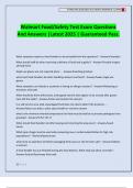 Walmart Food&sol;Safety Test Exam Questions And Answers &vert;Latest 2025 &vert; Guaranteed Pass&period;
