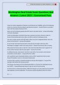 Washington Real Estate Exam Questions And Answers &vert;Latest 2025 &vert; Guaranteed Pass&period;