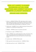 IICRC CCT CARPET CLEANING  TECHNICIAN ACTUAL EXAM  QUESTIONS AND CORRECT DETAILED  ANSWERS &vert;&vert; ALREADY GRADED A&plus;  <BRAND NEW VERSION> 
