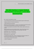 C787 WGU Nutrition to Support Wellness&period; Exam Questions And Answers &vert;Latest 2025 &vert; Guaranteed Pass&period;