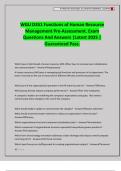 WGU D351 Functions of Human Resource Management Pre-Assessment&period; Exam Questions And Answers &vert;Latest 2025 &vert; Guaranteed Pass