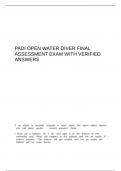 PADI Open Water Diver Final Assessment
