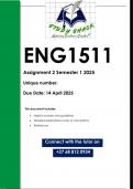 ENG1511 Assignment 2 &lpar;QUALITY ANSWERS&rpar; Semester 1 2025