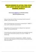 OREGON BROKER PSI ACTUAL FINAL EXAM  2025 LATEST REVISED QUESTIONS AND  ANSWERS&comma; RATED A&plus;