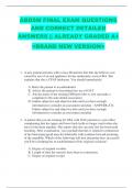 ABDSM FINAL EXAM QUESTIONS  AND CORRECT DETAILED  ANSWERS &vert;&vert; ALREADY GRADED A&plus;  <BRAND NEW VERSION> 