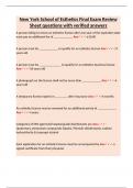 New York School of Esthetics Final Exam Review Sheet questions with verified answers