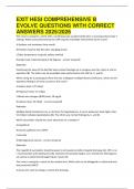 EXIT HESI COMPREHENSIVE B EVOLVE QUESTIONS WITH CORRECT ANSWERS 2025