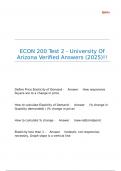 ECON 200 Test 2 - University Of Arizona Verified Answers &lpar;2025&rpar;&excl;&excl;