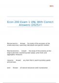 Econ 200 Exam 1 UNL With Correct Answers &lpar;2025&rpar;&excl;&excl;