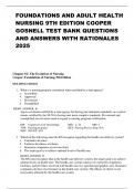 FOUNDATIONS AND ADULT HEALTH NURSING 9TH EDITION COOPER GOSNELL TEST BANK QUESTIONS AND ANSWERS WITH RATIONALES 2025
