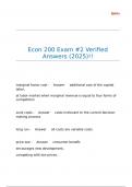 Econ 200 Exam -2 Verified Answers &lpar;2025&rpar;&excl;&excl;