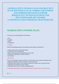 GEORGIA PEST CONTROL EXAM AND PRACTICE  EXAM 2025 WITH ACTUAL CORRECT QUESTIONS  AND VERIFIED DETAILED ANSWERS  &vert;FREQUENTLY TESTED QUESTIONS AND  SOLUTIONS&vert;ALREADY GRADED  A&plus;&vert;NEWEST&vert;LATEST UPDATE&vert;GUARANTEED PASS
