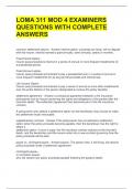 LOMA 311 MOD 4 EXAMINERS QUESTIONS WITH COMPLETE ANSWERS 