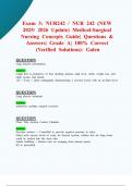Exam 3&colon; NUR242&sol; NUR 242 &lpar;NEW 2025&sol; 2026 Update&rpar; Medical-Surgical Nursing Concepts Guide&vert; Questions & Answers&vert; Grade A&vert; 100&percnt; Correct &lpar;Verified Solutions&rpar;- Galen