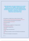 PRESTRESSED CONCRETE DESIGN EXAM 2025  WITH ACTUAL CORRECT QUESTIONS AND  VERIFIED DETAILED ANSWERS &vert;FREQUENTLY  TESTED QUESTIONS AND SOLUTIONS&vert;ALREADY  GRADED A&plus;&vert;NEWEST&vert;LATEST  UPDATE&vert;GUARANTEED PASS