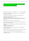 Low Level Laser Therapy &lpar;LLLT&rpar; Exam Questions and Answers