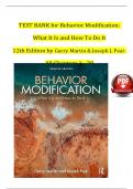 TEST BANK for Behavior Modification&colon; What It Is and How To Do It 12th Edition by Garry Martin & Joseph J&period; Pear&period; All Chapters 1 - 29 &emsp;