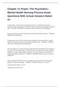 Psychiatric-Mental-Health-Nursing Exam Questions With Accurate Solutions Rated A&plus; Latest Update 2025&sol;2026