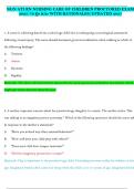 NGN ATI RN NURSING CARE OF CHILDREN PROCTORED EXAM 2023&vert;70 Qs &As WITH RATIONALES&vert;UPDATED 2025