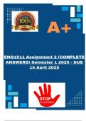 ENG1511 Assignment 2 &lpar;COMPLETE ANSWERS&rpar; Semester 1 2025 - DUE 14 April 2025
