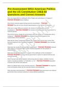 Pre-Assessment WGU American Politics and the US Constitution C963&vert; 60 Questions and Correct Answers