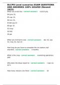 DLCPO Level scenarios EXAM QUESTIONS AND ANSWERS 100- SOLVED &lpar;Newest 2025&rpar;